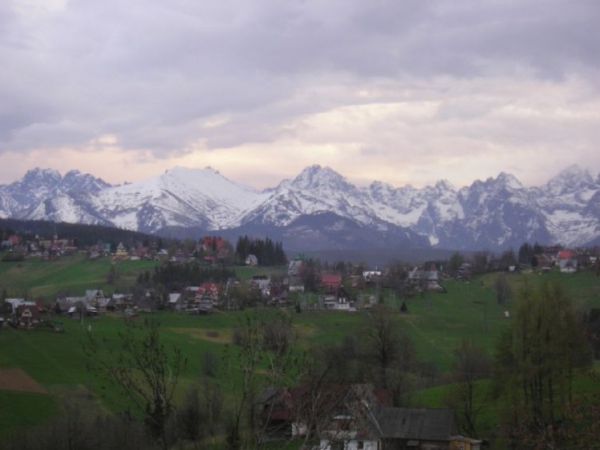 Widok na Tatry z Bukowiny Tatrzańskiej./wieczorem/