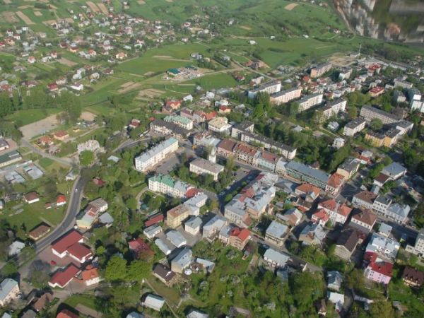 Brzozów z lotu ptaka zdjęcie wykonał "Dziunek"