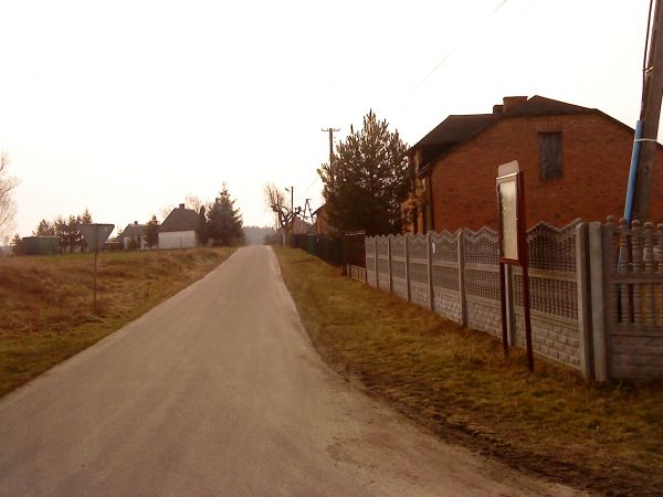 Widok osady Rudzisko, gmina Szczerców, powiat Bełchatów, woj. łódzkie