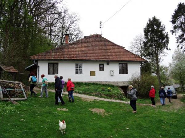 dwór widziany od strony zabudowań folwarcznych - solidna, duża bryła, jest zamieszkiwany, trzyma się znakomicie. Dwór jest parterowy, dwutraktowy, pierwotnie z