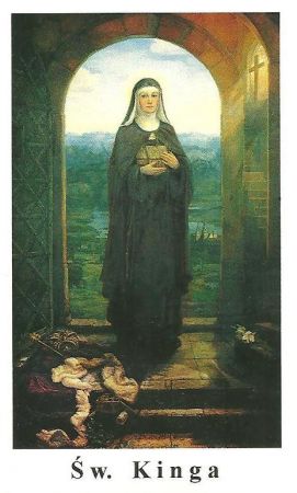 ze zbiorów prywatnych : Święty obrazek z Klasztoru Sióstr Klarysek. Liczne łaski i cuda, które dokonały się przy grobie Kingi, sprawiły że kilkakrotnie  podejmo