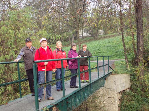 na kładce - mocnej konstrukcyjnie - nad potokiem Sanoczek, była tu niegdyś inna kładka - drewniana, słabo osadzona no i była powódź w 1980r. i nurt ją porwał i