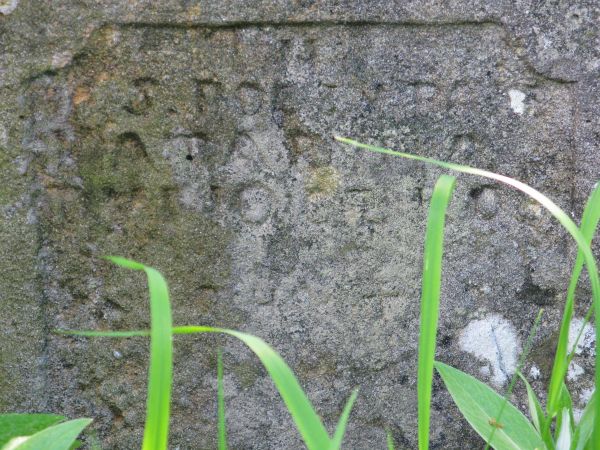 czyżby to był cmentarny nagrobek kamienny wyznawcy religii greckokatolickiej - widoczne mało czytelne bukwy cyrylicy o tym świadczą, w bliskim sąsiedztwie był p