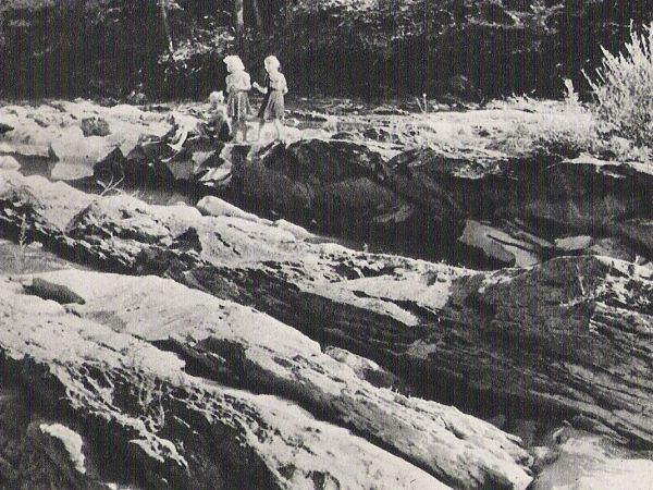 ze zbiorów prywatnych: lata 60-te XX wieku - progi skalne na Wisłoku.