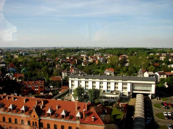 Panorama Krakowa z wierzy widokowej w Łagiewnikach