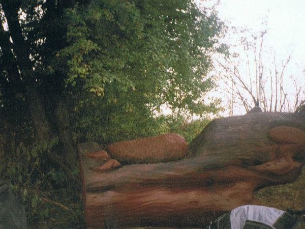 "Zimowa noc Naderki" - rzeźba z tej legendy