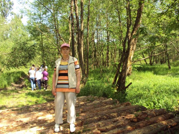 na nowym ! mostku nad jednym z potoków, po obu stronach drogi bagna, szuwary, droga prowadzi w stronę wsi Dziewięcierz - ale przy niej ruiny po domu / plebani z