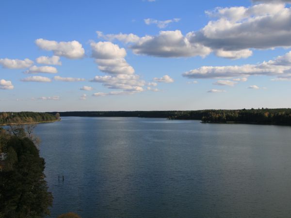 Wdzydze Kiszewskie, widok z platformy widokowej.