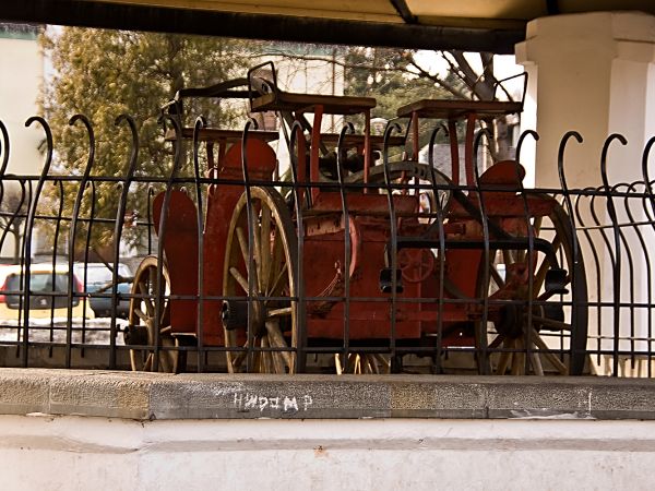 Piwniczna Zdrój -Studnia , konny wóz strażacki