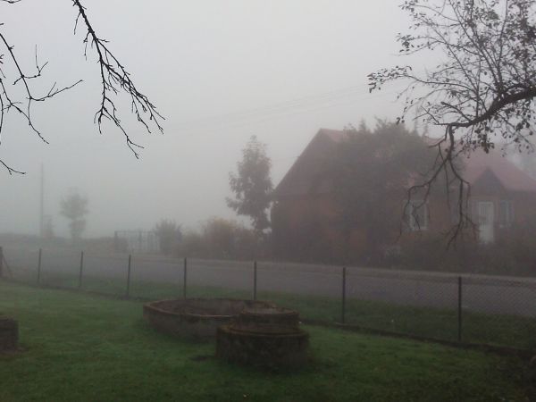 Zaczynają się jesienne mgły.Strzelce Wielkie wrzesień 2016 r.