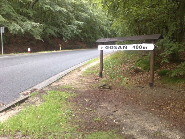 Punkt widokowy Gosań znajduje się na terenie Wolińskiego Parku Narodowego i jest jednym z czterech punktów widokowych Parku. Wzgórze jest około 4 km na północny