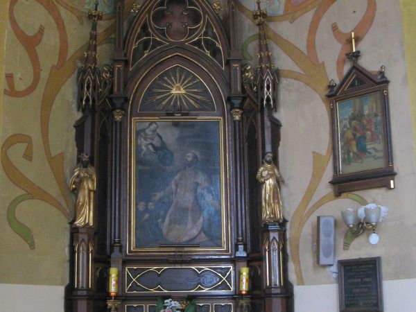 obraz z XVIIw. : Wizja św. Walentego, święty ów "do potrzebujących" odnosił się ze szczególną troską, wierni - z odległych terenów - doń pielgrzymowali i czynią