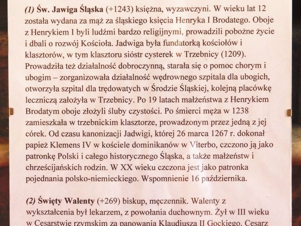 w Mauzoleum Piastów - przybliżenie postaci złożonych relikwii.