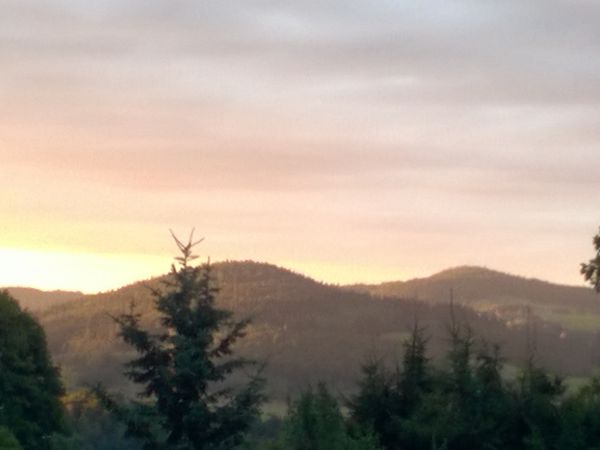 Zachód słońca w Radzimowicach widziany z Kaczorowa