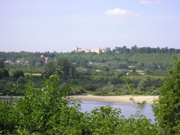 Widok z Kazimierza na zamek w Janowcu.