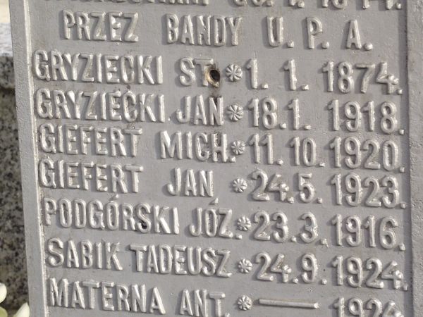 na zbiorowej mogile / płycie nagrobnej : tablica ku pamięci.