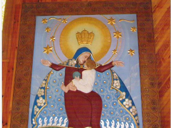 Obraz Matki Boskiej Liszniańskiej - przed ołtarzem głównym - po prawej. Kościół pw. św. Antoniego.