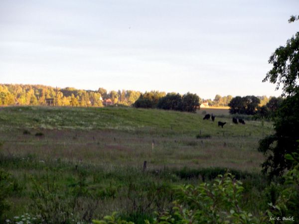 Efekt oświetlenia przed zachodem słońca.