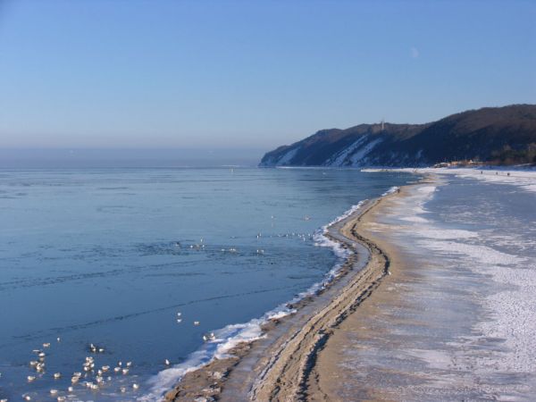 Zima 2010 - widok z molo w Międzyzdrojach