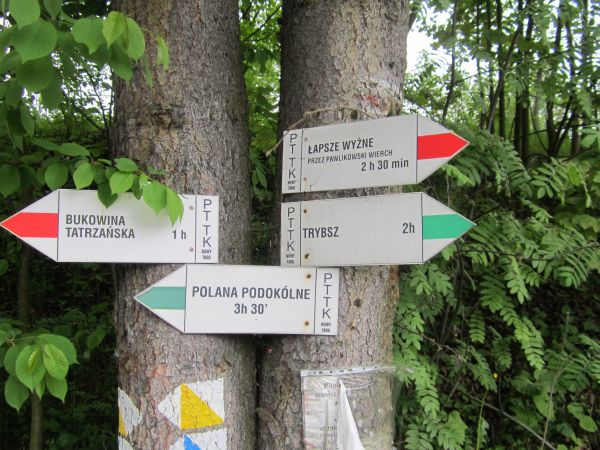 Drogowskazy turystyczne- Bukowina Tatrzańska Dolna