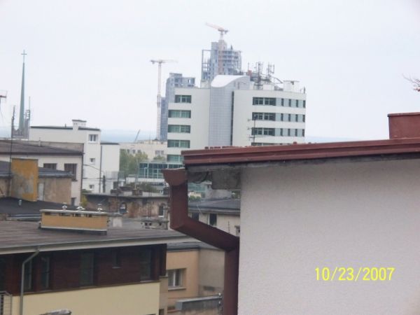 Widok na Prokom, budowane Sea Towers i zatokę z Działek Leśnych