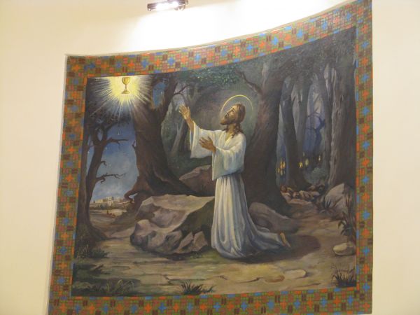 na obrazie : Chrystus w Ogrodzie Oliwnym /współczesne/.