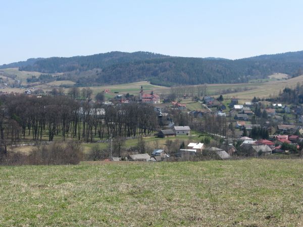 Fragmentaryczna panorama wsi Hoczew - od strony południowej. We wsi urodził się w 1806r. January Poźniak - poeta, tworzył w języku polskim i ukraińskim, piewca