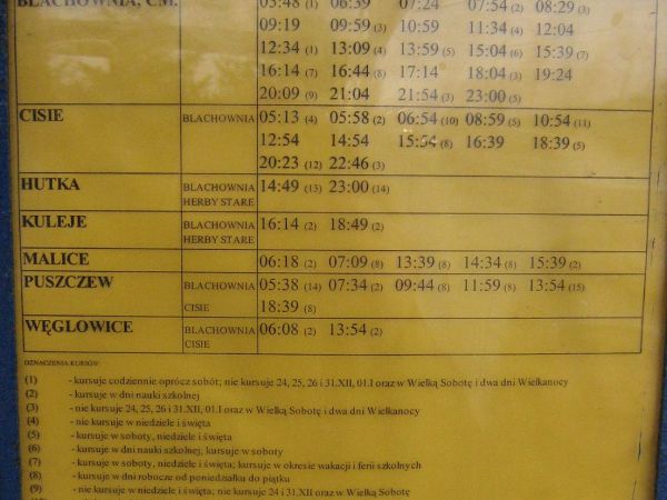 Wyrazów - rozkład jazdy PKS