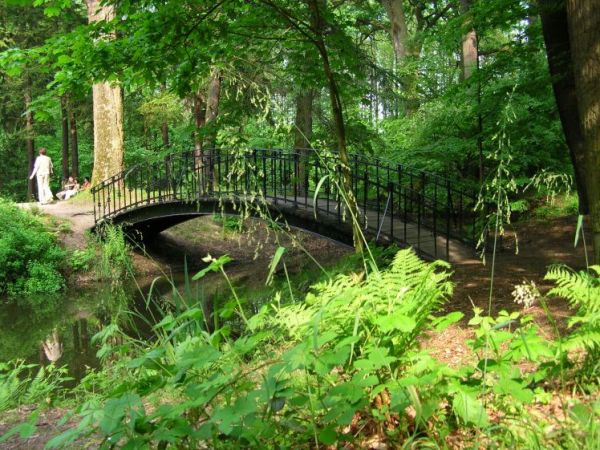 Moszna - mostek w parku