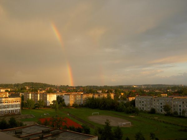 Tęcza w Jaworznie. Widok z ul. Piłsudskiego