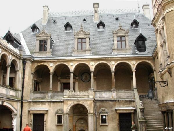 Zamek z XVI wieku byl   siedziba rodu Leszczynskich ktorzy  w XVII w. sprzedali go Sluszkom, a w XIX w. zamek kupl  wlasciciel Kornika - Tytus Dzialynski. Do sw