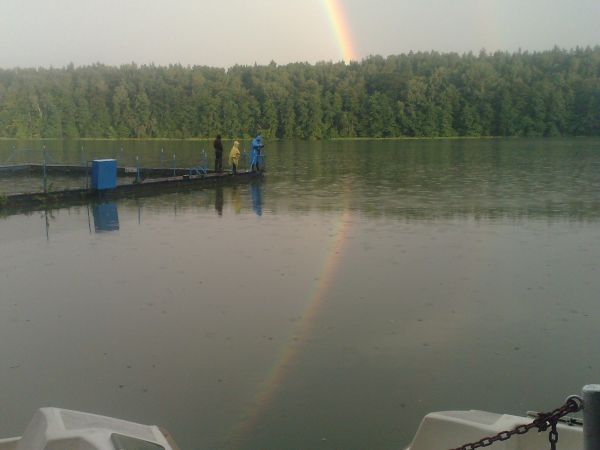Jezioro Szeląg Mały - tęcza- sierpień 2009r