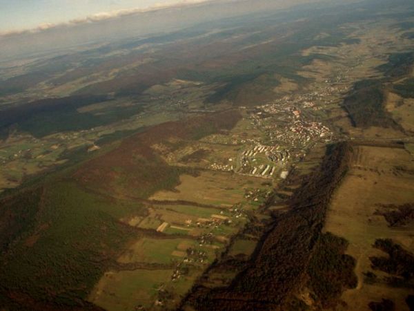 Ustrzyki Dolne z lotu ptaka