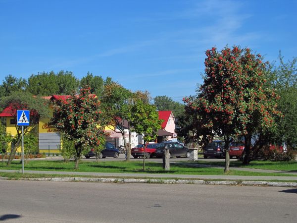 Centrum handlowe i zarazem centrum miasta przy drodze krajowej nr 22 (Gorzów - Elbląg).