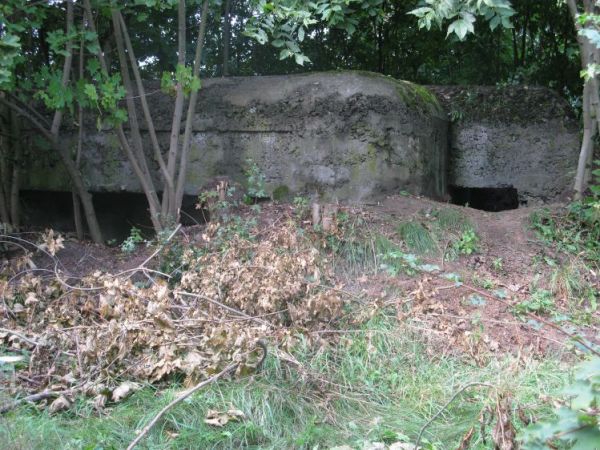 Schron nr 3 Armii "Poznań" z 1939r. Widok od strony zachodniej strzelnicy (po częściowym odsłonięciu przez autora).