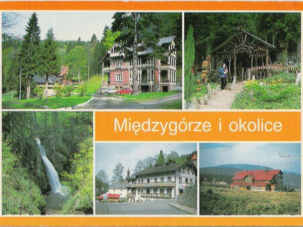 ze zbiorów prywatnych : pocztówka / wieloobrazkowa widokówka, koniec XXw. Warto przy temacie historii uzdrowiska / kurortu poznać postać Marianny Orańskiej - fu