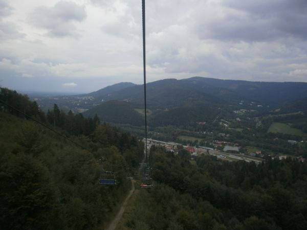 Ustroń.Widok z kolejki na Czantorię.