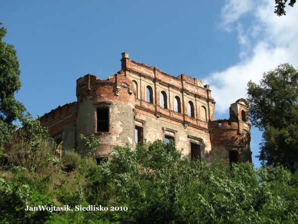 Resztki murów zabytkowego zamku od strony Odry