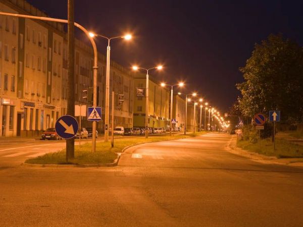 Skarżysko ul. Piłsudskiego w nocy