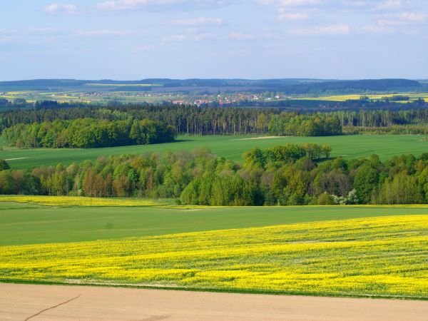 Panorama Włosienia ze stożka wulkanicznego - Czubatka.