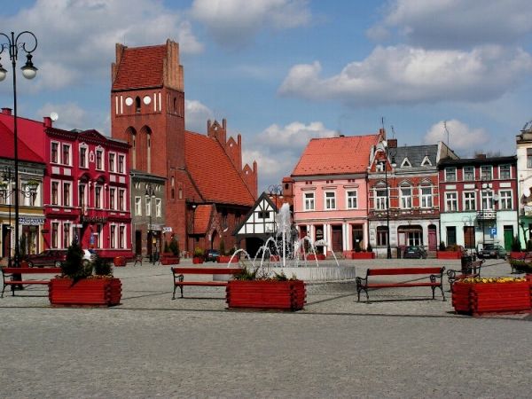 Golub-Dobrzyń.Widok na kościół ewangelicki z 1909 roku na starówce golubskiej.