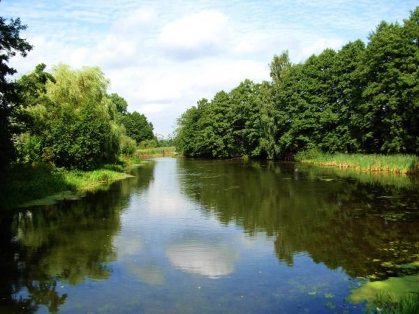 Rzeka "Wda" płynąca przez Lipusz.