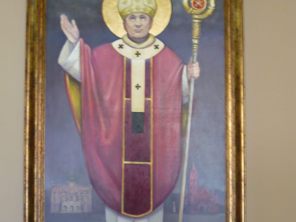 Patron miasta Ostrowa Wlkp Św.bp. Stanisława znajduje się w Ratuszu.