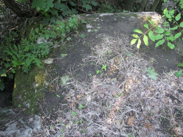 Schron nr 3 Armii "Poznań". Widok wprost ze stropu schronu na przelotnię (tuż przed usunięciem warstwy ziemii).