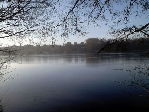 Sępólno Kraj. - widok miasta o poranku.