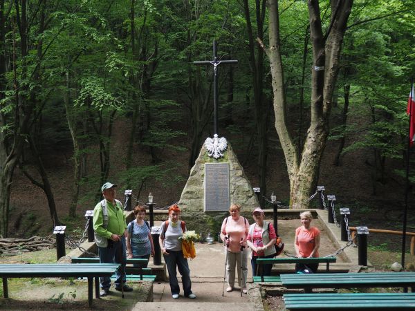 obelisk upamiętnia fakt rozstrzelania przez hitlerowców w lipcu 1944r. więźniów z aresztu w Jaśle a to 72 mężczyzn - uczestników ruchu oporu, głównie mieszkańcó