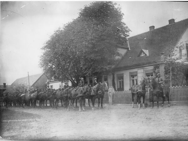 Konie przed dworem - lata 20. XX w.