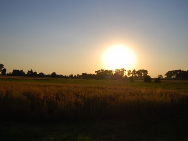 Droblin ...wachod slonca w Droblinie