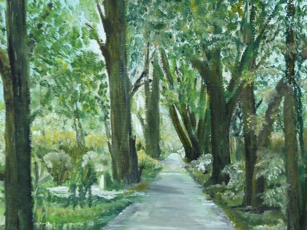 A to słynna aleja lipowa widziana oczyma artysty malarza. Zdjęcie z XXV Pleneru Malarsko-Fotograficznego w Szybie