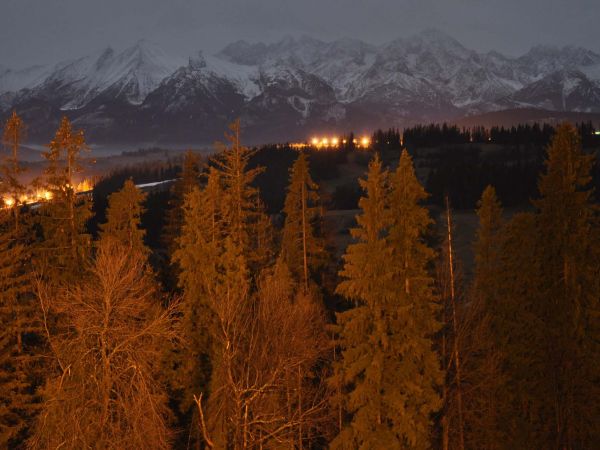 Widok na Tatry - noc sylwestrowa